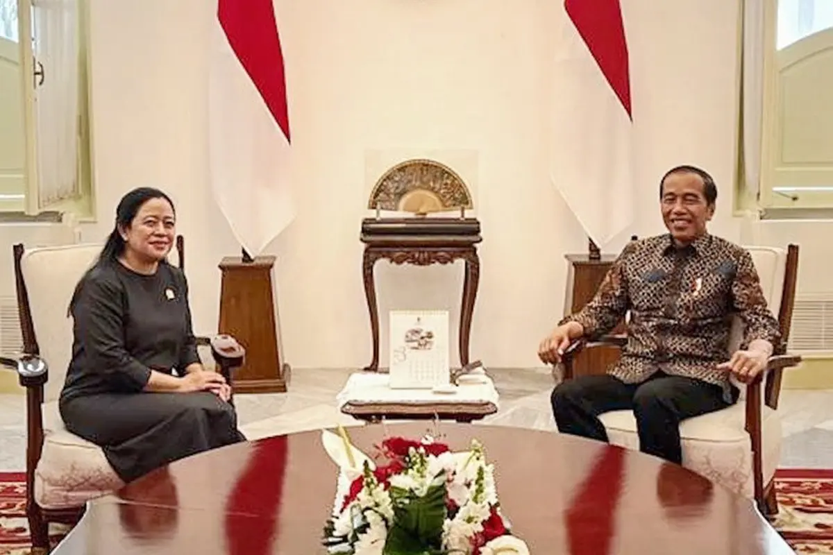 Ketua DPR RI sekaligus Ketua DPP PDIP, Puan Maharani, bertemu Presiden Jokowi di Istana Merdeka, Jumat (24/3/2023) (Istimewa)