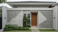 7 Model Depan Rumah Coran dengan Dinding Setengah Terbuka, Beri Sirkulasi Udara Alami