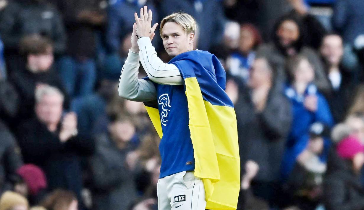 Mykhaylo Mudryk menempati posisi teratas sebagai pemain Ukraina termahal di Premier League. Dia diboyong The Blues dari Shakhtar Donetsk dengan mahar sebesar 70 juta euro. (AFP/Ben Stansall)