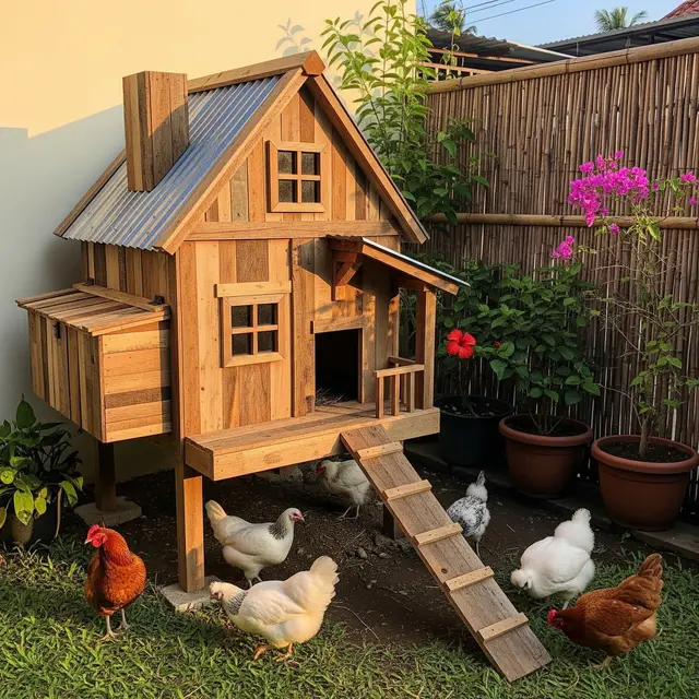 9 Ide Kandang Ayam Estetik dari Kayu Bekas yang Tetap Kokoh dan Murah