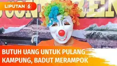 Seorang pengamen berpakaian badut ditangkap Polres Jembrana, Bali, lantaran merampok seorang pedagang buah. Aksi nekat dilakukan pelaku lantaran butuh uang untuk pulang kampung.