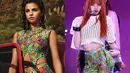 Lisa mengenakan legging bermotif bunga Balenciaga seharga $758 USD untuk  "As If It's Your Last" di MBC's Show, sedangkan Selena mengenakan legging dengan atasan yang serasi dalam pemotretan untuk Vogue. Dok. Koreaboo