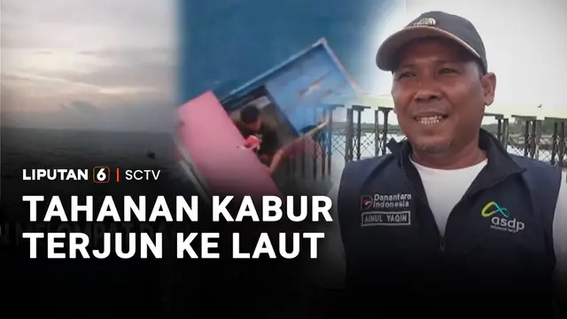 Tahanan Kabur Terjun ke Laut