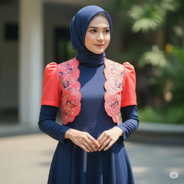Model Outer untuk Gamis Polos. Foto: Gemini
