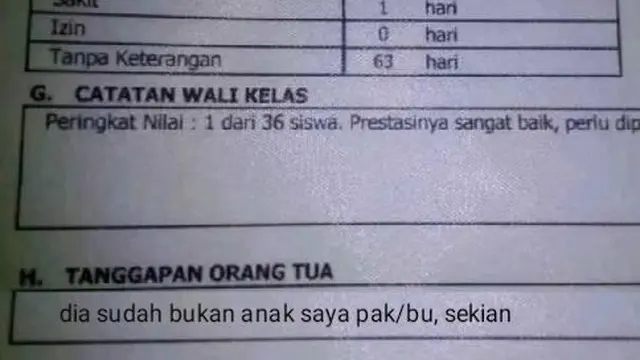 6 Potret Isi Rapot Anak Sekolah Zaman Sekarang Ini Bikin Tepuk Jidat