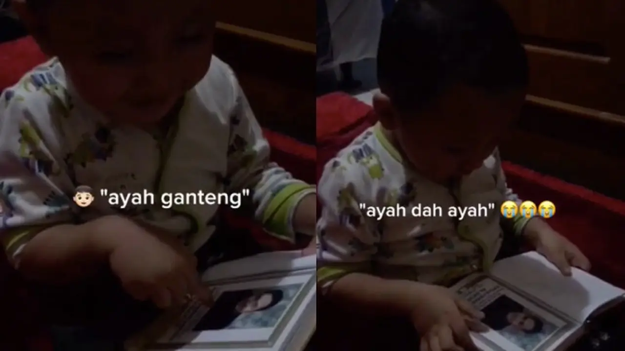 Viral Anak Minta Gendong Pada Foto Ayah di Sampul Buku Yasin, Bikin Haru