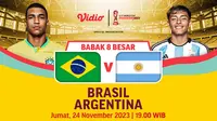 Jadwal Siaran Langsung Piala Dunia U-17 Brasil vs Argentina di Vidio. (Sumber: dok .vidio.com)