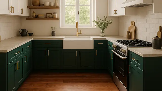Inspirasi Desain Dapur Lantai Motif Kayu