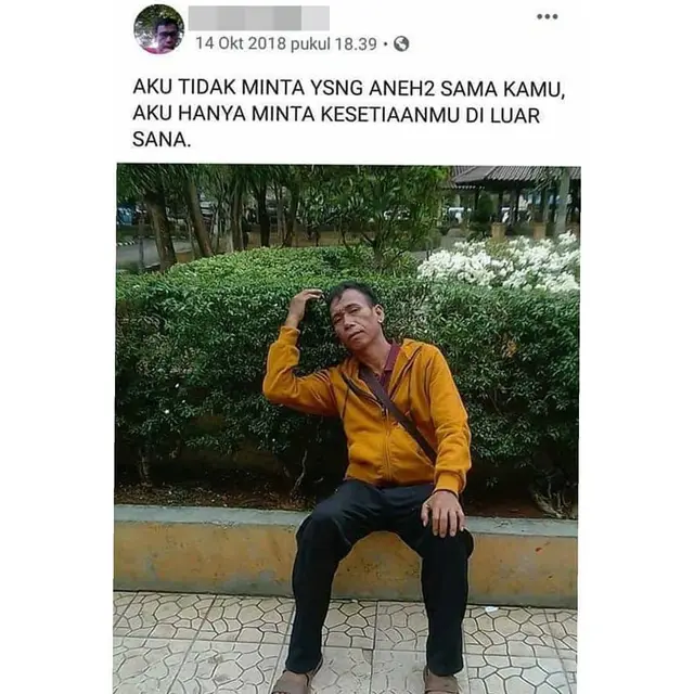 6 Status Facebook Bapak Ini 'Budak Cinta' Banget, Bikin Senyum Tipis