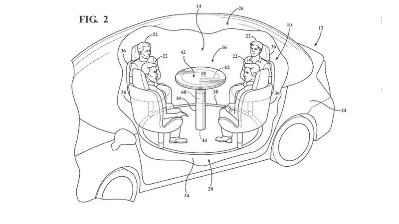 Interior Ford dengan meja makan