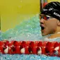 Perenang Singapura, Joseph Schooling, saat beraksi di nomor 100 meter gaya kupu-kupu putra pada Asian Games di Akuatik, GBK, Jakarta, Rabu (22/8/2018). Joseph Schooling sukses persembahkan medali emas pertama untuk Singapura. (Bola.com/Peksi Cahyo)