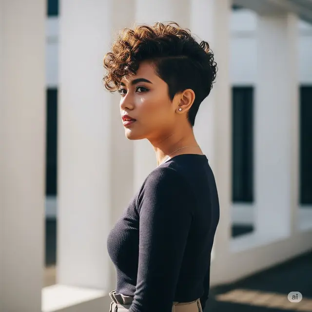 Model Rambut Pendek Curly Wanita. Foto: Gemini