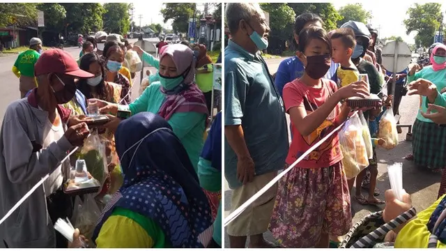 Halte Sedekah, Aksi Ibu-ibu Berbagi Nasi dan Sayuran Gratis ke Warga di Masa Pandemi