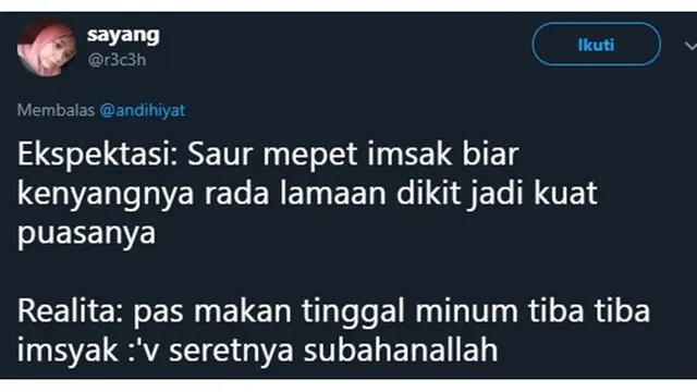 7 Ekspektasi vs Realita Sahur Ala Netizen Ini Bikin Miris