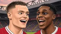 Ilustrasi Liverpool - Florian Wirtz, Jeremie Frimpong. (AI)
