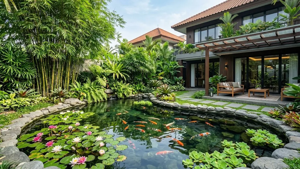 Cara Memadukan Tanaman Hias dan Kolam Koi Tanpa Membuat Air Cepat Kotor