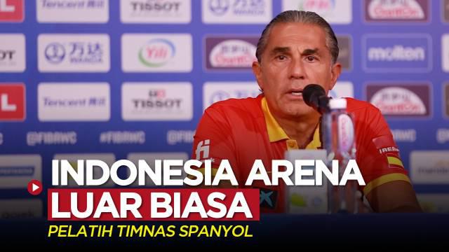Berita video Pelatih timnas bola basket Spanyol, Sergio Scariolo, memberi pujian untuk venue Piala Dunia FIBA 2023 di Jakarta, Indonesia Arena, pada Kamis (24/8/2023).