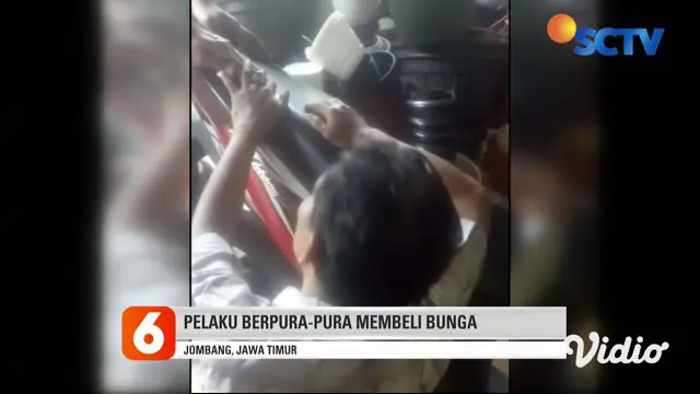 VIDEO: Modus Ingin Beli Bunga, Pria Ini Gasak 2 Handphone