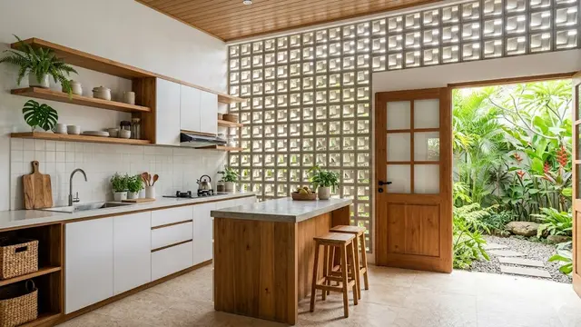 Desain Dapur Belakang dengan Roster