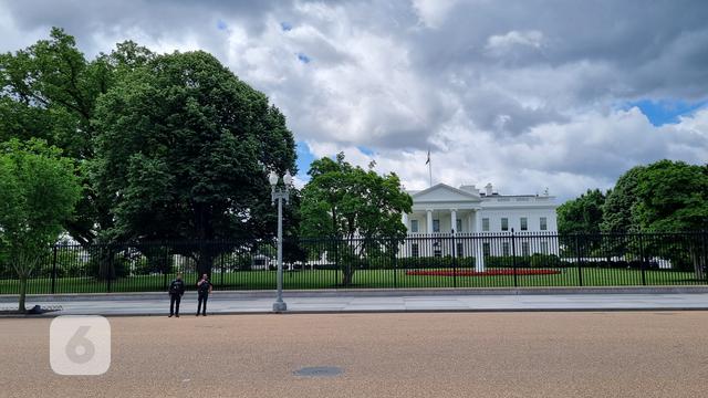 Gedung Putih, White House, di Washington, DC, Amerika Serikat. (Liputan6.com/Tanti Yulianingsih)