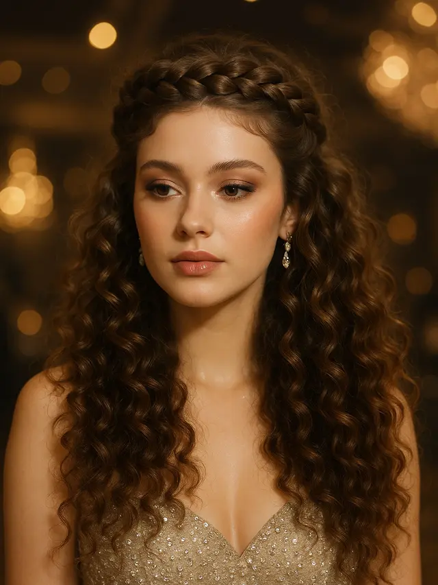 Model Rambut Kepang Mahkota untuk Pesta