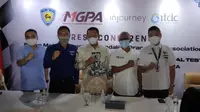 Konferensi pers antara MGPA dengan IMI mengenai kerja sama menuju MotoGP Indonesia di Sirkuit Mandalika. (Istimewa)