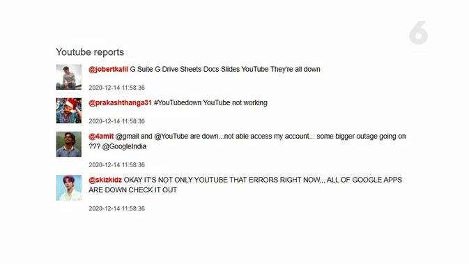 Netizen Keluhkan YouTube Down. Kredit: Downdetector.com