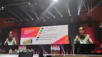 Menteri Koordinator Bidang Politik, Hukum dan Keamanan (Menko Polhukam) Mahfud MD saat menjadi pembicara dalam Rapat Koordinasi Nasional (Rakornas) yang digelar di Sentul International Convention Center (SICC), Jawa Barat, Selasa (17/1/2023). (Dok. Liputan6.com/Winda Nelfira)