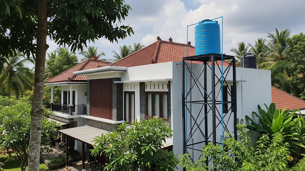 Desain Tempat Toren Air untuk Rumah 2 Lantai