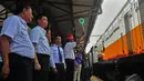 PT KAI meluncurkan produk terbaru KA Jayabaya kelas ekonomi jurusan Pasar Senen-Malang PP, Jakarta, (18/10/14). (Liputan6.com/Johan Tallo) 