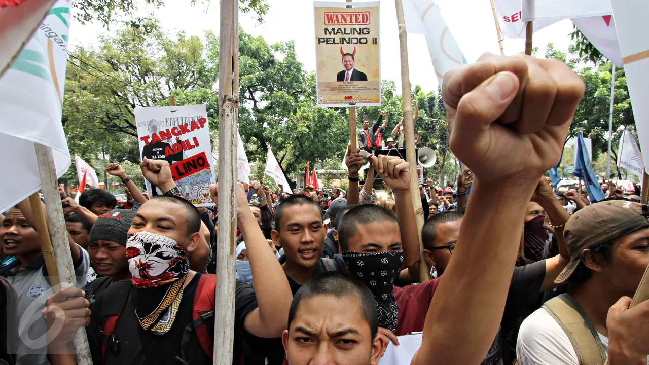 20151006-Ribuan Pekerja Demo Tuntut Dirut Pelindo Turun-Jakarta