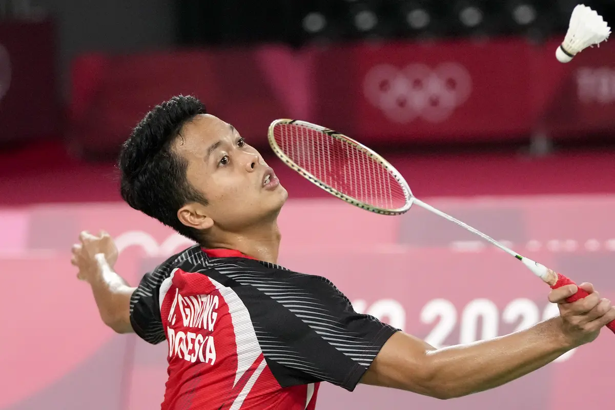 Foto: Anthony Sinisuka Ginting ke Semifinal Olimpiade Tokyo 2020 usai Pecundangi Anders Antonsen