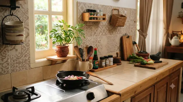Tanaman hias yang tidak mudah layu meski dekat area memasak dan bikin Bunda tidak setress saat di dapur model monstera mini