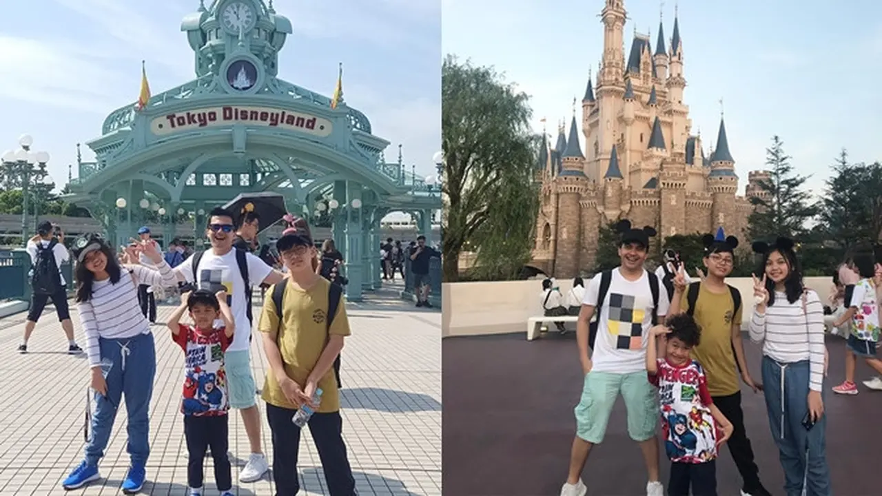 Jadi Single Parent, Ini 6 Potret Sahrul Gunawan dan Ketiga Anaknya Liburan di Jepang