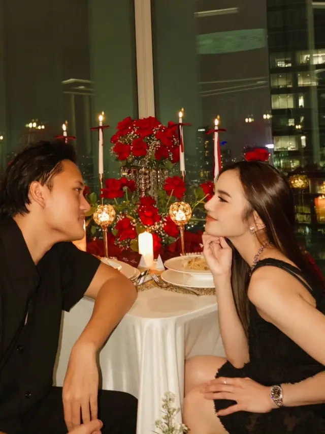 Mahalini dan Rizky Febian Rayakan Wedding Anniversary ke-2 dengan dinner romantis. [@mahaliniraharja]