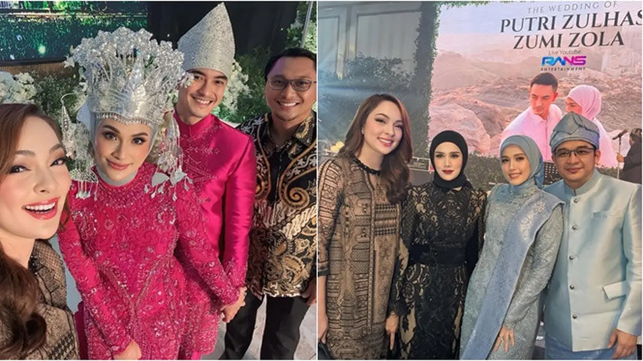 6 Potret Reisa Broto Asmoro Kondangan di Pernikahan Putri Zulhas, Serasi Bareng Suami