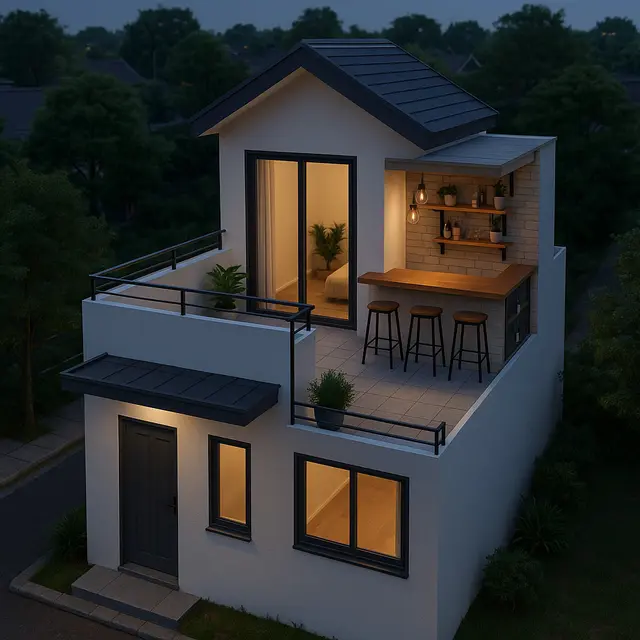 Model Rumah Rooftop Mini untuk Lahan 5x12