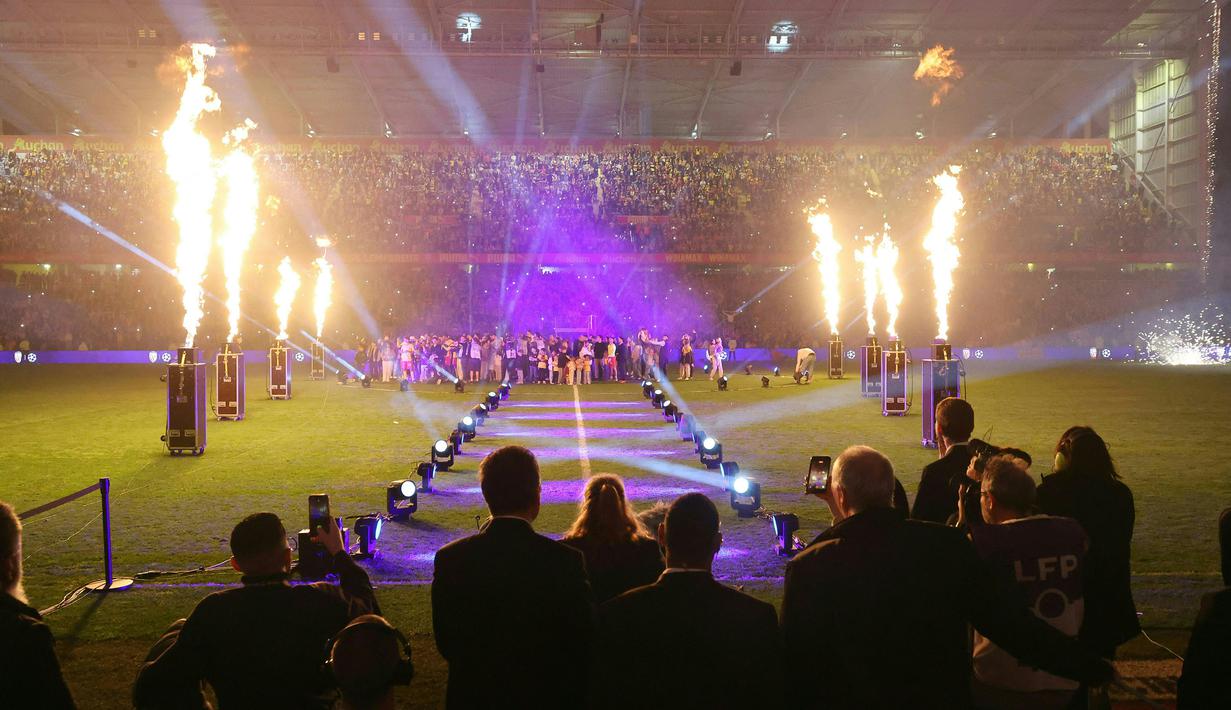 Laga pekan ke-32 Ligue 1 2025/2026, Jumat (08/05/2026) waktu setempat, menjadi spesial bagi klub RC Lens. (AFP/Francois Lo Presti)