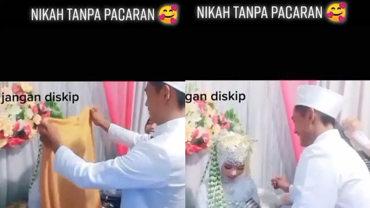 Nikah Tanpa Pacaran, Cara Mempelai Pria Cium Istrinya Ini Bikin Jomblo Nyengir