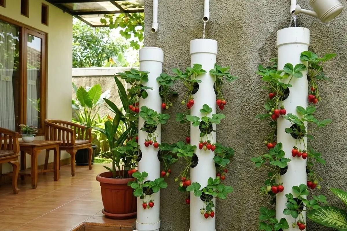 Kebun Buah Vertikal di Teras