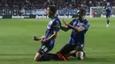 <p>Pertandingan yang digelar Gewiss Stadium ini berjalan intens sejak awal laga. Kedua tim sama-sama tidak sungkan untuk bermain keras sejak awal laga. (Simone Spada/LaPresse via AP)</p>