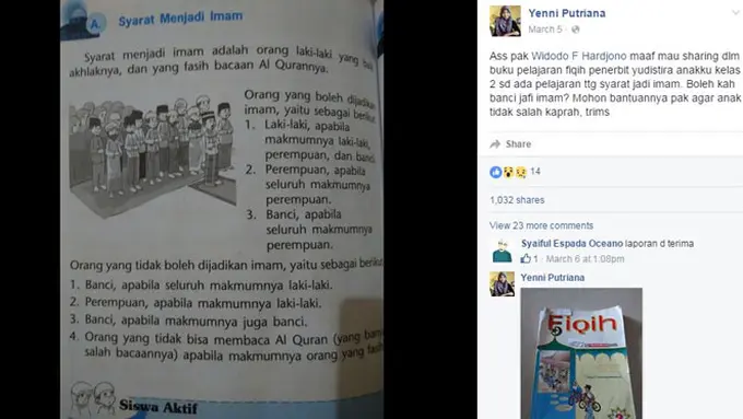 Heboh, Beredar Buku Agama Islam SD Sebut Banci Bisa Jadi Imam