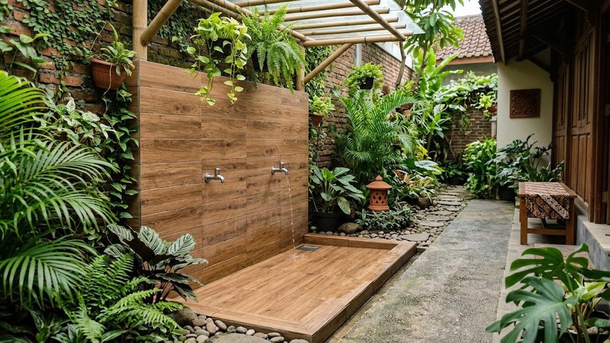 8 Model Tempat Wudhu dengan Keramik Motif Kayu, Sederhana tapi Terlihat Elegan