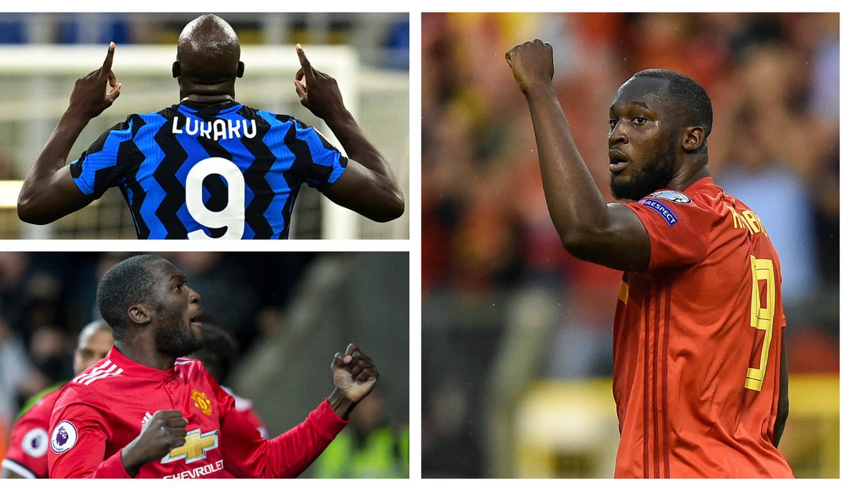 Striker Romelu Lukaku telah membukukan 300 gol. Debut golnya dimulai pada 28 Agustus 2009 saat Anderlecht mengalahkan Zulte Waregem di Liga Belgia. Bersama tim teranyarnya Inter Milan, Lukaku mencetak gol ke-300 ke gawang Lazio pada 14 Februari 2021 lalu. (Kolase Foto AFP)