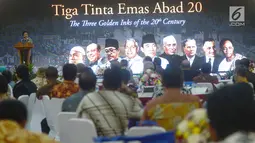 Suasana saat Presiden kelima RI Megawati Soekarnoputri memberi sambutan dalam seminar Memory of The World di Gedung LIPI, Jakarta, Selasa (17/4). (Merdeka.com/Imam Buhori)