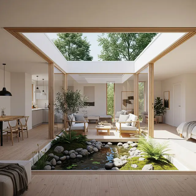 Model Rumah Kecil Tapi Mewah dengan Taman Bernuansa Resort (Image by Gemini AI)