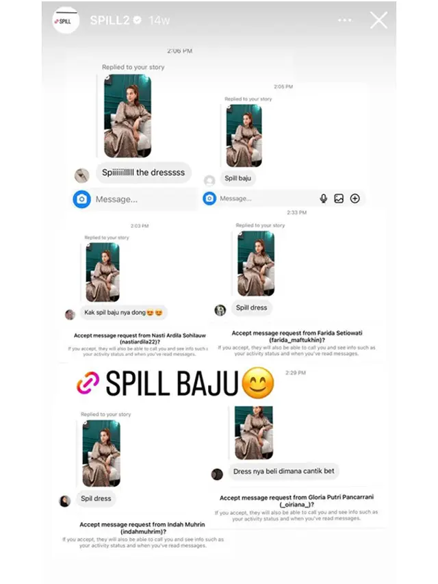 Salah satu spill produk di Instagram story @tasyafarasya.
