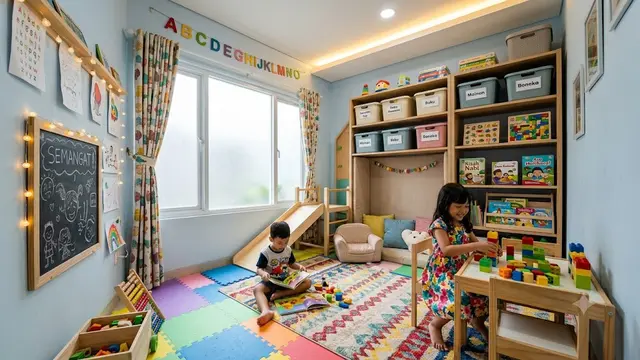 Tips Mendesain Ruang Bermain Indoor untuk Anak di Rumah Mungil/AI Generated