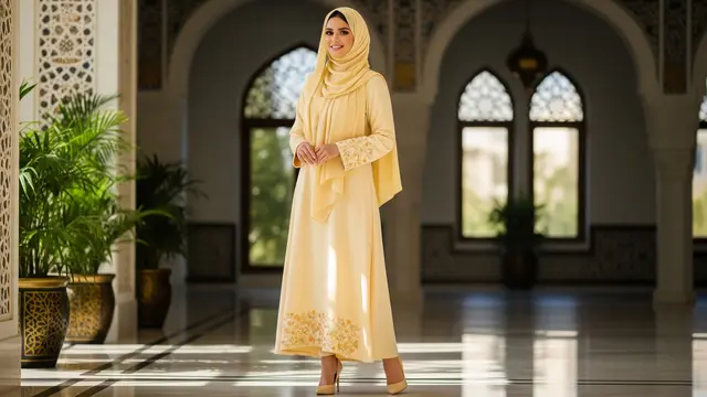 Ilustrasi Model Baju Wanita Warna Yellow Butter Tren Lebaran 2026/Gemini AI