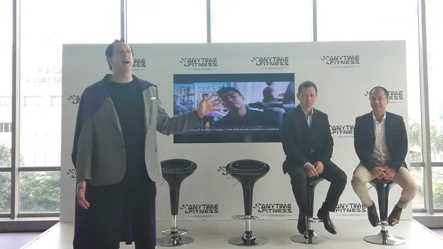 Master Franchisee dan CEO Anytime Fitness Asia Maurice Levine dalam peluncuran Anytime Fitness di Jakarta pada Jumat (22/3/2019). (Foto: Liputan6.com/Giovani Dio)